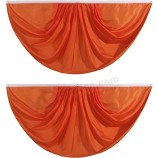 Orange Pure Solid Colour Pleated Fan Flag Bunting 3 x 6 Ft Colour Pleated 2 Pcs Fan Flag Banner Indoor/