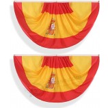 Spagna Spagnola A Pieghe Fan Flag Bunting 3 x 6 Ft Spagna Plissettato 2 Pz Fan Flag Banner Indoor / Outdoor con alta qualità e qualsiasi dimensione