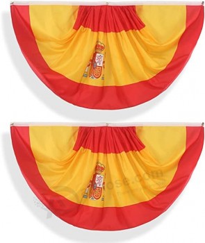 Spain Spanish Pleated Fan Flag Bunting 3 x 6 Ft Spain Pleated 2 Pcs Fan Flag Banner Indoor/Outdoor with high quality and any size
