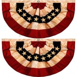 banderines banderines patrióticos banderines americanos plisados bandera de abanico de EE. UU. medio estandarte de abanico Bandera primitiva manchada de té para decoraciones del dí