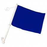 Royal Blue Double Sided Car Flag Blue Solid Color Car Window Flag with high quality and any size