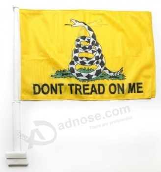Dont Tread On Me Car Window Vehicle Flag 11" x 16" Knitted With Mounting Staff