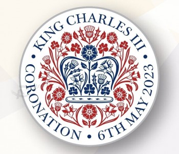 Koning Charles officiële kroning embleem Pin Badge