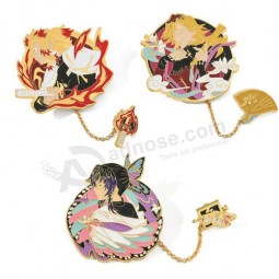 Anime Dämon Mörder Kochou Shinobu Douma Karikatur Metall Emaille Abzeichen Brosche Anstecknadel