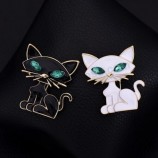 Gatos lindos esmalte broche de alfiler de solapa de animales broches de insignia joyería de regalo