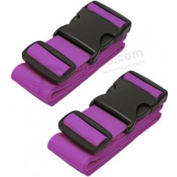 2x Purple Adjustable Safety Luggage Straps Travel Suitcase Non-Slip Packing Belt