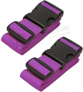 2x cinghie di sicurezza regolabili viola per bagagli valigie da viaggio cintura di imballaggio antiscivolo