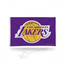 Logotipo personalizado 100% poliéster serigrafía deporte bandera de baloncesto