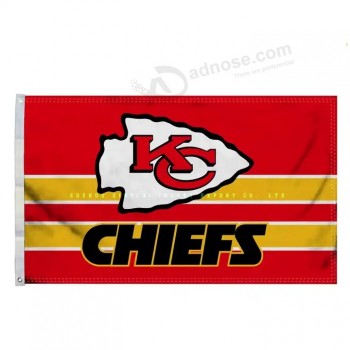 3x5ft Kansas City Chiefs Impression numérique Drapeaux de l’équipe sportive