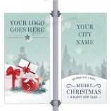 Custom street pole advertising vinyl banner flags doubled sided