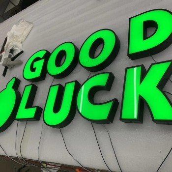 3D doosletters Voor Roestvrij staal Volledige Kleur Backlit Teken Geleide Reclame Verlicht teken
