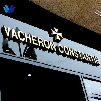 Letrero de letras retroiluminado LED 3D personalizado personalizado de Hongsen Letreros comerciales iluminados Letrero de logotipo al aire libre con letra LED 3d acrílico