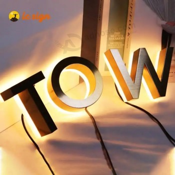 비즈니스 스튜디오 메탈 월 로고 디스플레이 사인 보드 LED 글자 미용실 사인