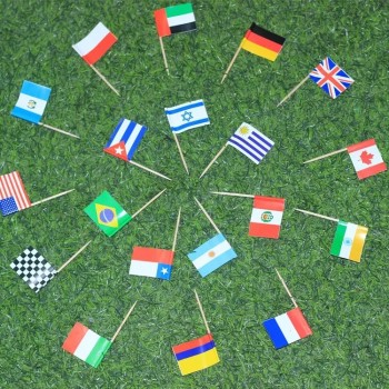 Venta al por mayors hamburguesa de impresión personalizada pequeña bandera de palillo de dientes