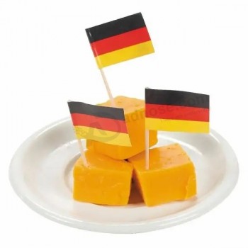 couries hotel logo kundenspezifisches design käse zahnstocher flagge papier holz flagge picks flagge zahnstocher