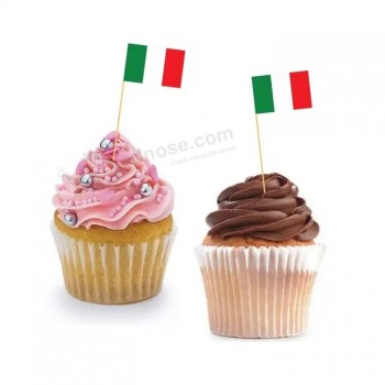 Personalizzato forma decorazione mini stuzzicadenti cibo torta carta bandiera con bastone