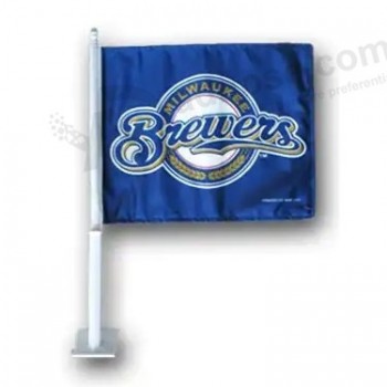 Mini kundenspezifische Polyester Diy weiß Auto Fenster Flagge Sublimation benutzerdefinierte leere Autoflagge mit Stange Kunststoff