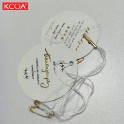 Service de conception gratuit Vêtements personnalisés Paper Swing Produit Étiquettes volantes pour vêtement