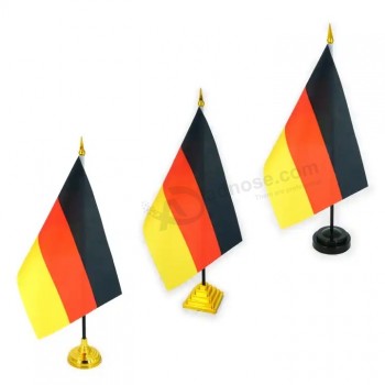 Wholesale German Table Flags With 8.2*5.5 Inch Flags Golden Stand Table Decoration German Desk flags