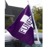 Buiten op maat gemaakte logo ontwerp auto vlag 12 'x18 'digitale afdrukken polyester 150d goedkope auto vlaggen met paal