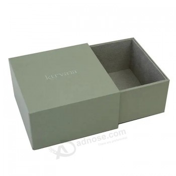 Impression personnalisée Boîte coulissante de luxe en carton rigide dur avec ruban corde cadeau Drawe