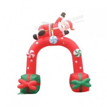 Arco di Natale gonfiabile di Babbo Natale all'esterno decorativo del cortile Display Decorazioni gonfiabili personalizzate dell'arco