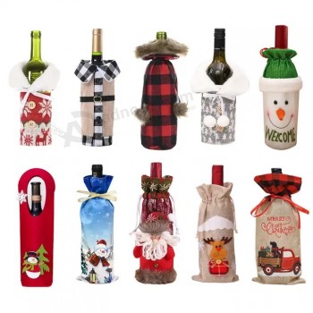 Borse decorative per bottiglie di vino di Natale Decorazioni di buon Natale per la casa 2022 Ornamenti natalizi Regalo di Natale Capodanno 2023