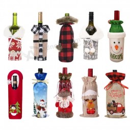 dekorative weihnachten wein flasche abdeckung taschen frohe weihnachten dekoration für zu hause 2022 weihnachtsschmuck weihnachten geschenk silvester 2023