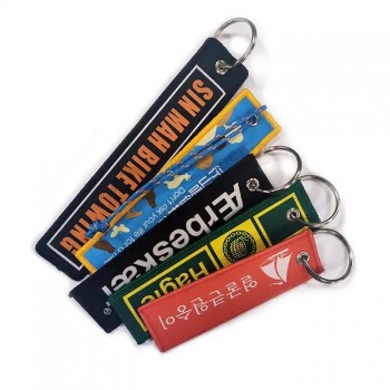 Personnalisé personnalisé tissu broderie porte-clés porte-clés brodé