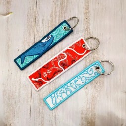 Custom Personalized Shape Design key tag Custom Logo Keyring Embroidery Keychain Tag