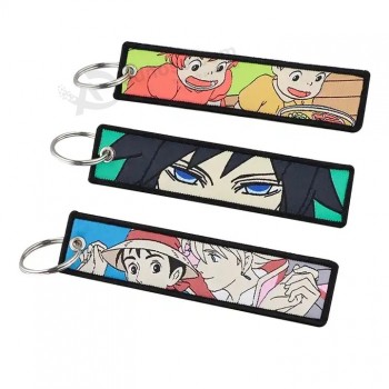 Promozionale Personalizzato Marca Ricamato Logo Jet Pilot Key Tag Prodotti Per Anime Ricamo Portachiavi Personalizzato