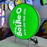 Letrero de publicidad digital Letreros de tablero Lightbox Round Led Acrílico de doble cara de doble cara Forma redonda Círculo circular Letrero de caja de luz redonda