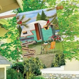 12x18 Inch Double Sided Autumn Night Camper House Flag For Outdoors Camper Decorations
