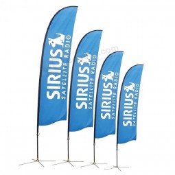 Teardrop flying banner beach flagpole vendita ora open house car wash swooper personalizzato stampato bandiera di piume con base a punta