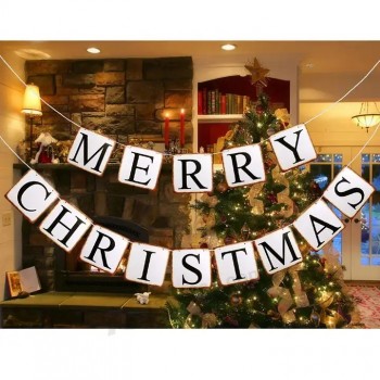 Banner de papel de guirnalda de feliz Navidad para la fiesta de Navidad