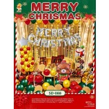Palloncino per decorazioni in lattice con nastro rosso verde Palloncini per feste di Natale con carta Bandiera di buon Natale Banner e nappa