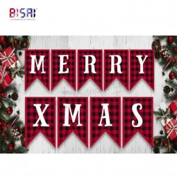Großhandel benutzerdefinierte beförderung polyester hängende dekoration frohe weihnachten banner banner