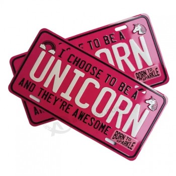 Decoración personalizada Placas de matrícula de coche Matrícula de coche Placa de matrícula de aluminio para vehículos Venta al por mayor