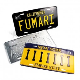 Groothandel Voertuigen Accessoires Embossing Aangepast Logo Nummerplaat UK Decoratieve Reflecterende Auto Sublimatie Lege Kentekenplaat