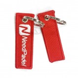Personnalisé en gros personnalisé tissu broderie patch porte-clés étiquette brodé porte-clés porte-clés porte-clés porte-clés