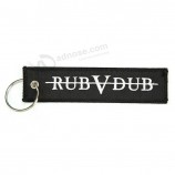 Aangepaste geweven stof borduurwerk sleutelhanger sleutelhanger aangepaste Jet Tags