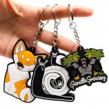 Vente en gros personnalisé 2d / 3d souple en caoutchouc porte-clés en silicone porte-clés en plastique pvc porte-clés porte-clés logo personnalisé porte-clés de mode