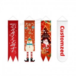 Großhandel benutzerdefinierte beförderung polyester hängende dekoration frohe weihnachten banner banner