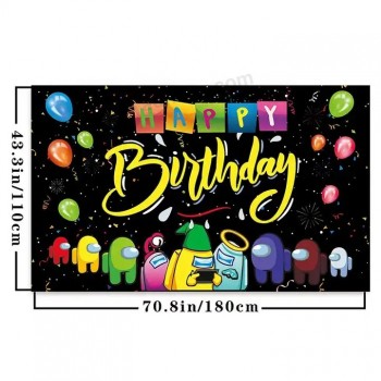 Bandera de sublimación personalizada personalizada promocional de venta caliente Banner de feliz cumpleaños Banderas de decoración navideña Banners