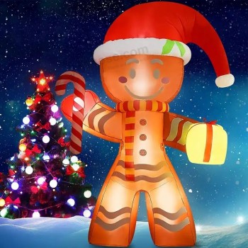 Natale Gonfiabile LED Illuminato Uomo di Pan di Zenzero Blow Up Festa di Natale Indoor Outdoor Yard Prato Decorazione Del Giardino