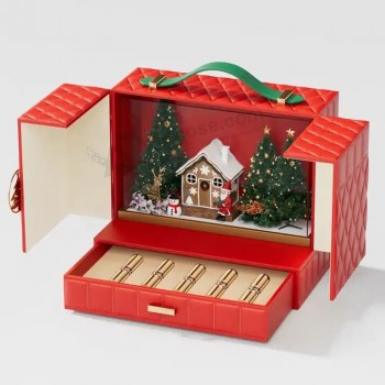 高級クリスマスイブボックス包装クリスマスクリア女性用ギフトボックス化粧品セットギフトクリスマスギフトボックスアドベントカレンダー