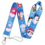뜨거운 판매 크리스마스 디자인 ID 카드 전화 홀더 넥 스트랩 인쇄 로고 폴리 에스터 승화 lanyards