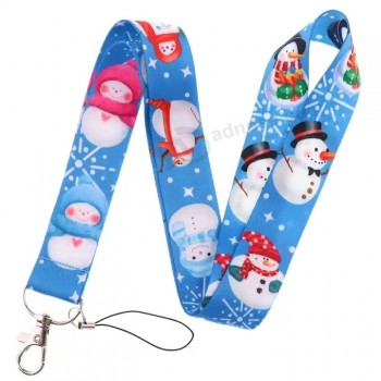 뜨거운 판매 크리스마스 디자인 ID 카드 전화 홀더 넥 스트랩 인쇄 로고 폴리 에스터 승화 lanyards