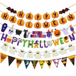 New Halloween Flag Pulling Banner Ghost Party Decoration Letter Birthday Flag Pulling