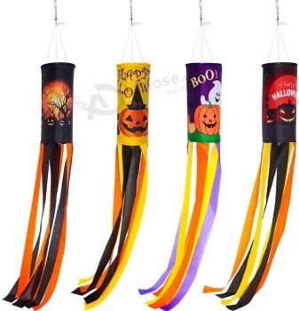 Personalizzato 100% poliestere Halloween Zucca Fantasma Manica A Vento Bandiera